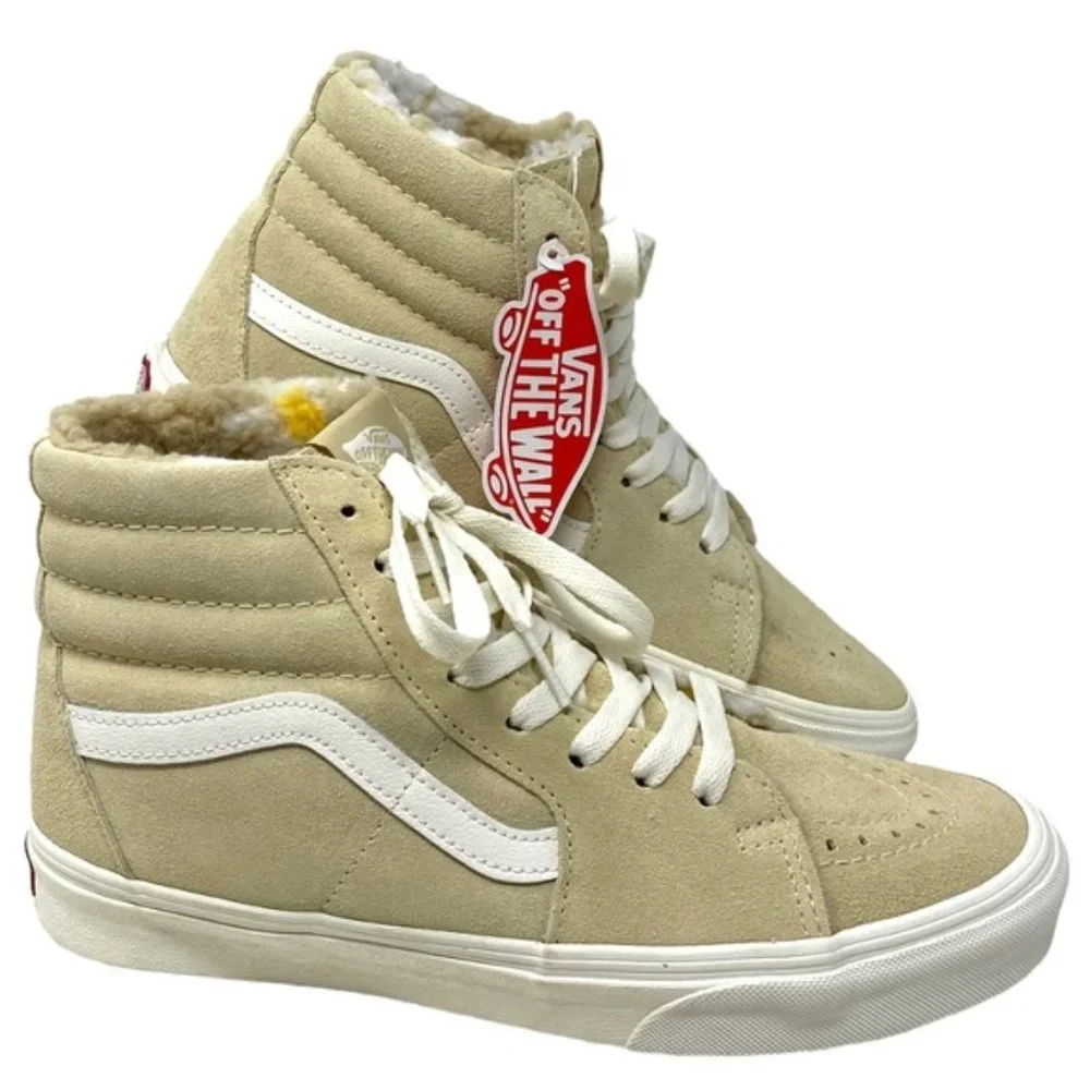 VANS Sk8-Hi Cozy Hug Biscotti Shoes Suede Sneakers Casual Women Size VN0A7Q5NBVV